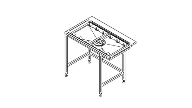 Stainless steel pre wash table with roller tracks 1050mm
