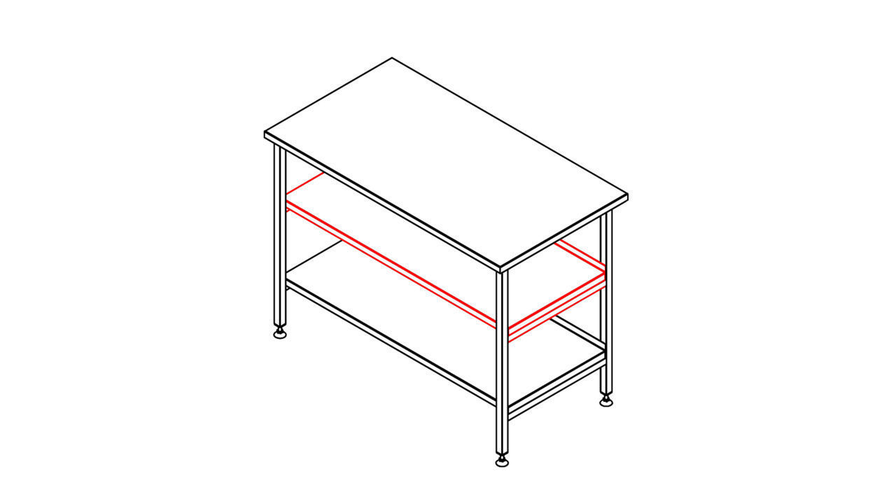 Extra shelf for table solid