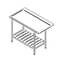 Stainless steel sorting table with shelf (600-1400mm)