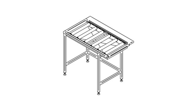 Stainless steel sorting table with roller tracks 1050mm