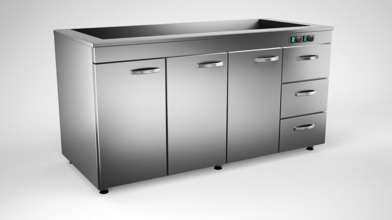 Hot cupboard with basin SSK-1633