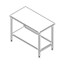 Stainless steel worktable with shelf (500-1400mm)