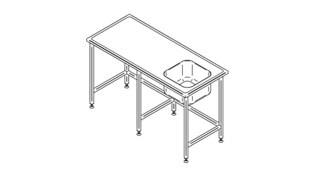 Разделочный стол с раковиной (1500-2900mm)