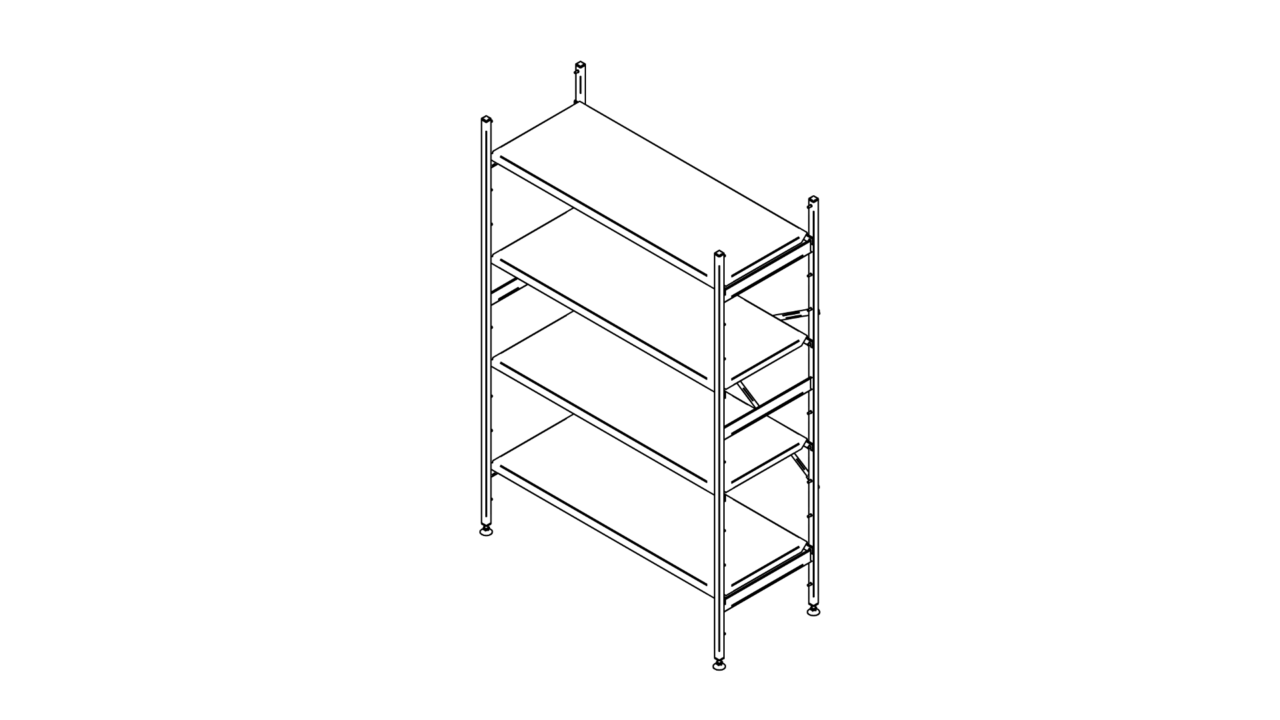 Stainless steel assembled floor shelf
