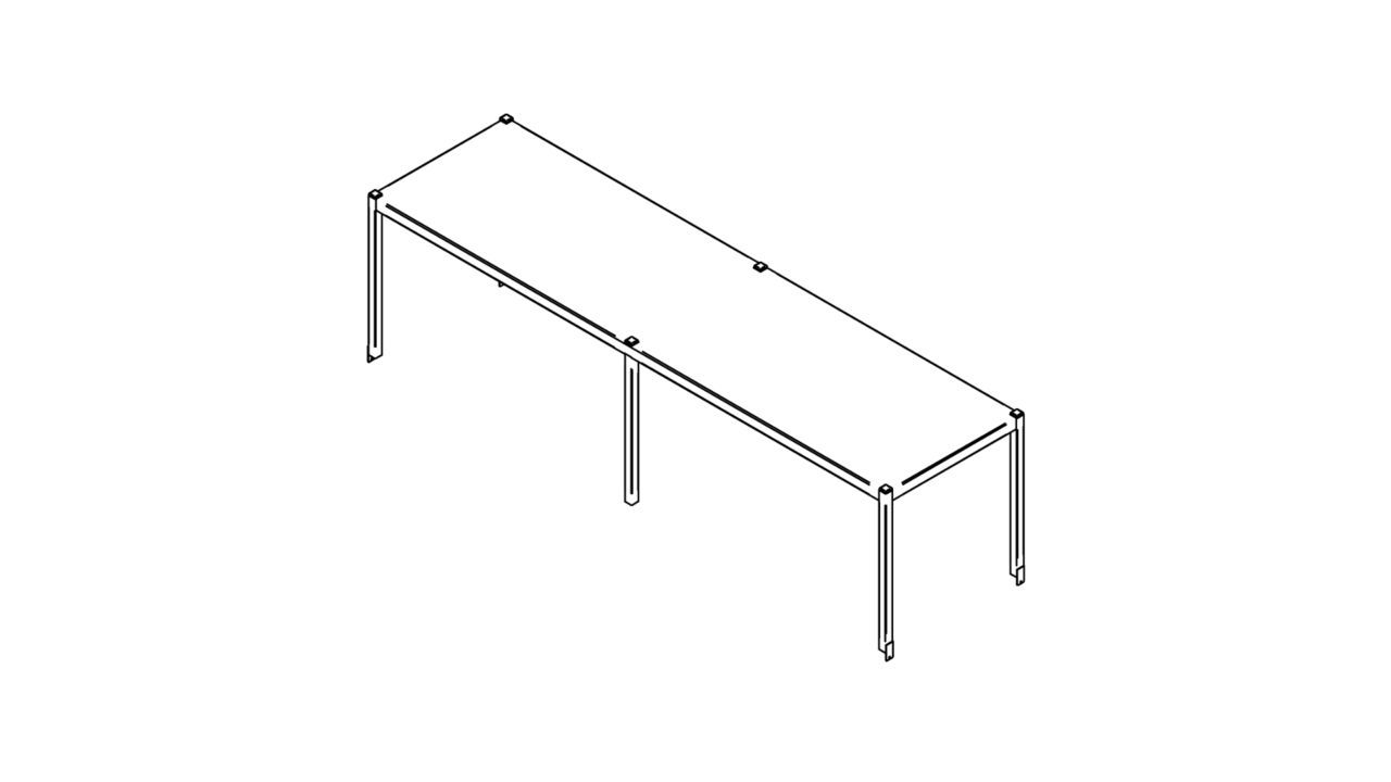 Tabletop shelf with one level (1500-2900mm)