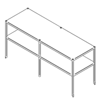 Tabletop shelf with two levels (1500-2900mm)