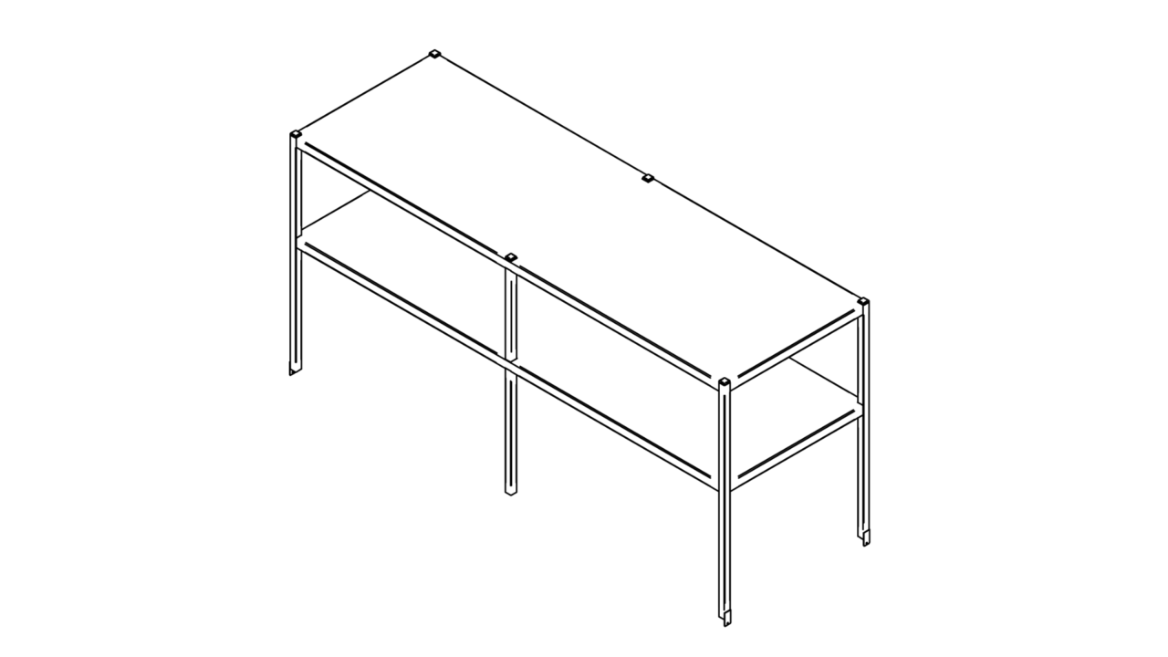 Tabletop shelf with two levels (1500-2900mm)