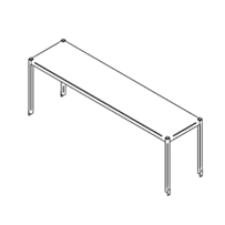 Tabletop shelf with one level (500-1400mm)
