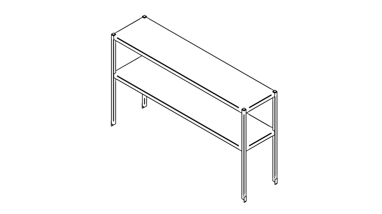 Tabletop shelf with two levels (500-1400mm)