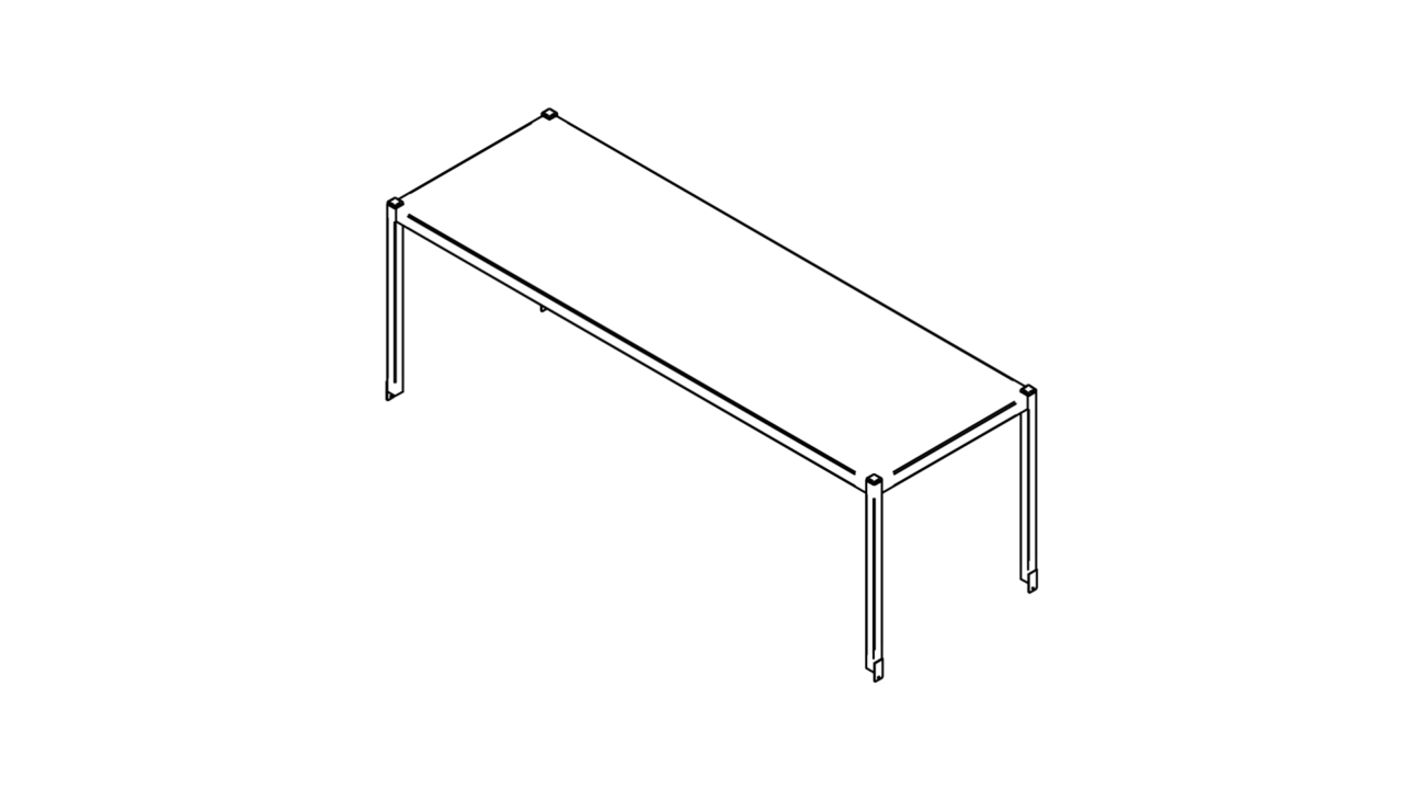 Tabletop shelf with one level (500-1400mm)