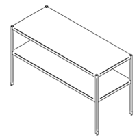 Tabletop shelf with two levels (500-1400mm)