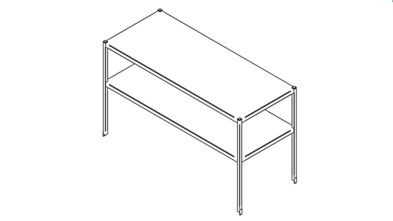 Tabletop shelf with two levels (500-1400mm)