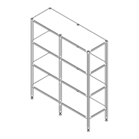 Floor shelf with four levels (1500-2900mm)
