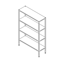 Floor shelf with four levels (500-1400mm)