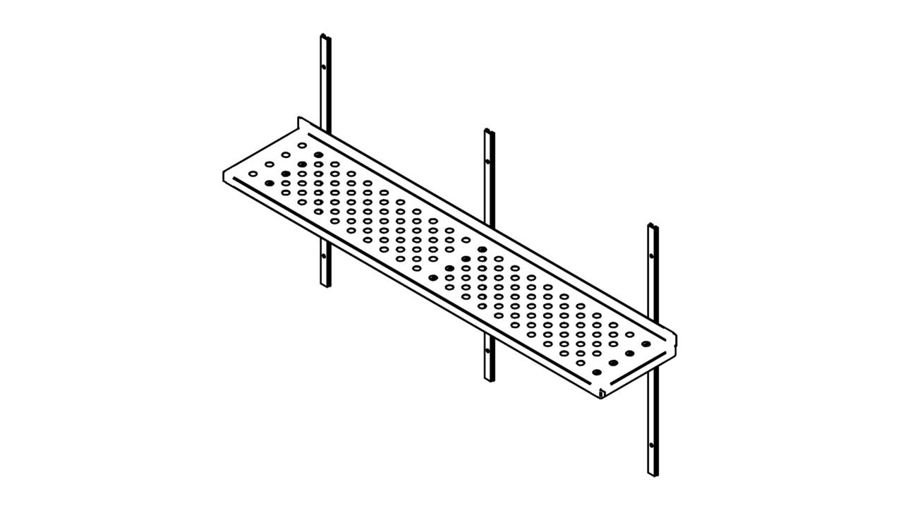 Wall shelf (1500-2400mm) perforated