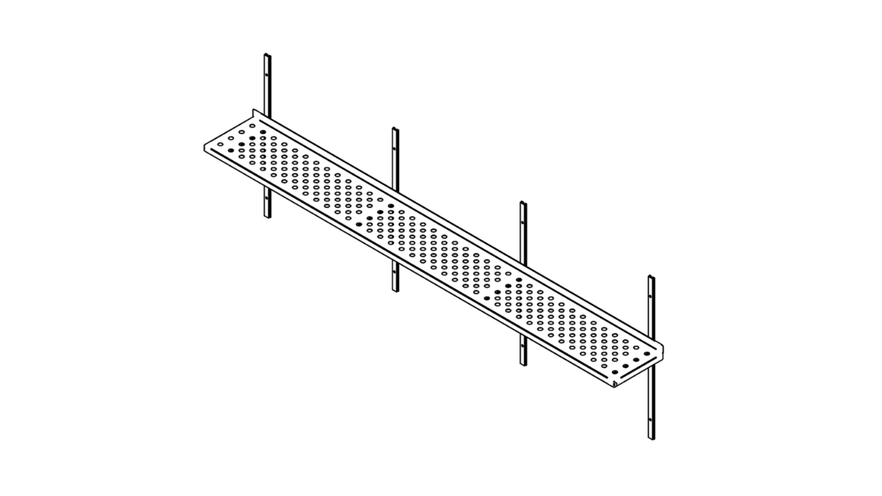 Wall shelf (2500-2900mm) perforated