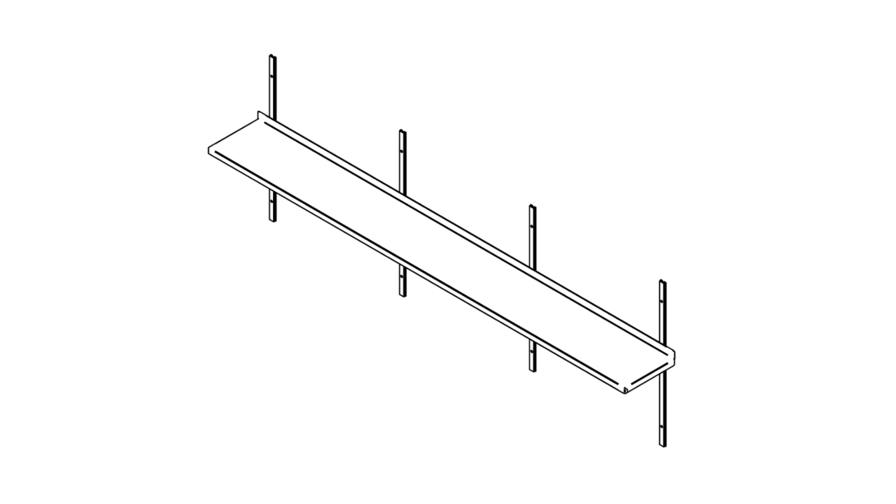 Wall shelf (2500-2900mm) solid
