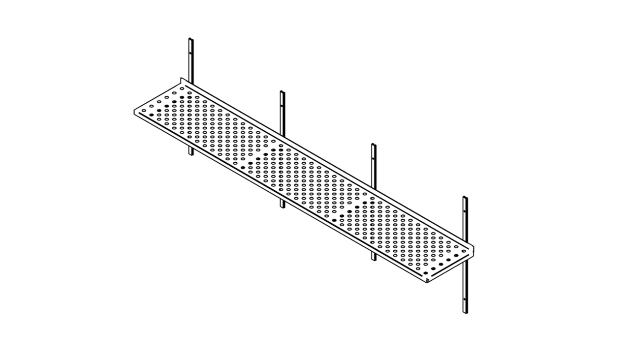 Wall shelf (2500-2900mm) perforated