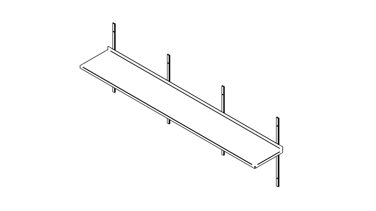 Wall shelf (2500-2900mm) solid