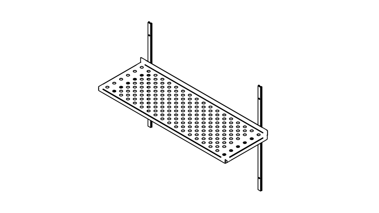 Wall shelf (500-1400mm) perforated